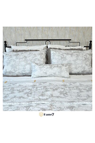 Hane7 Gray Fringed Chenille Bedspread/pike