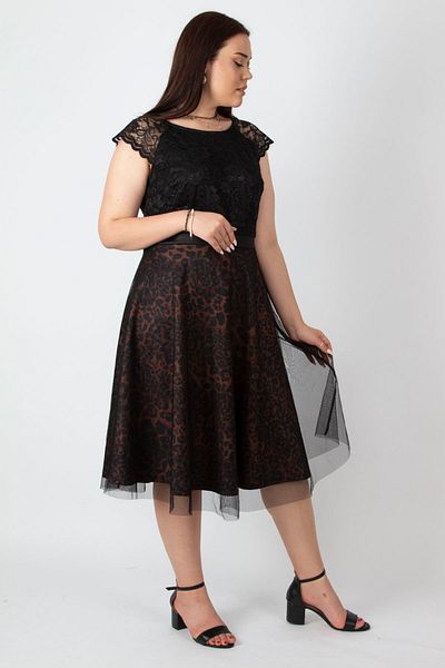 Şans Große Größen in Abendkleid - Schwarz - A-Linie