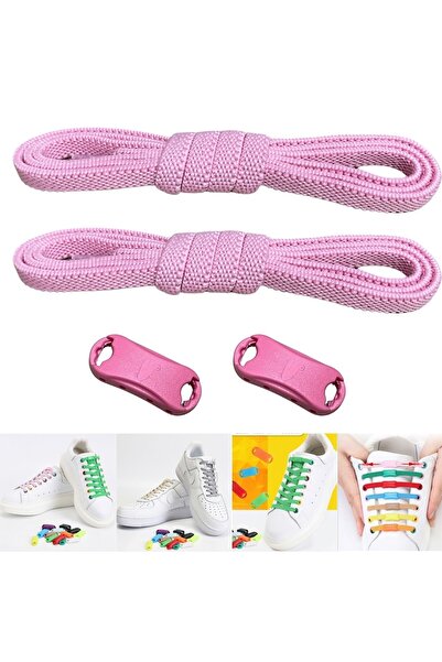 Ankanorm Takbırak Lastikli Ayakkabı Bağcığı Pratik Bağcık Klipsli Bağlama Gerektirmeyen Ip Pembe