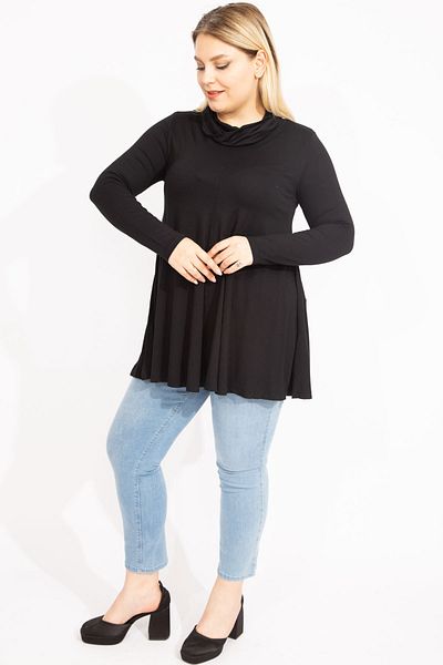 Şans Plus Size Tunic - Black - Regular fit