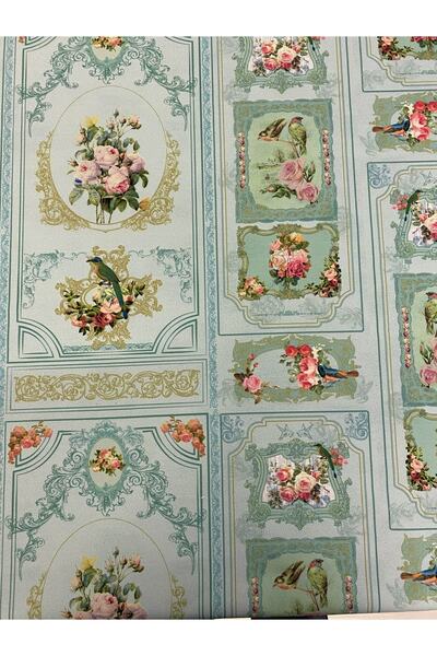 SUZANİ Vintage Barok Desenli Dijital Baskılı Kumaş Kms-1505