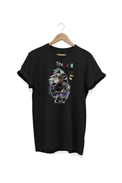 WİDİ Tricou negru cu imprimeu Messi