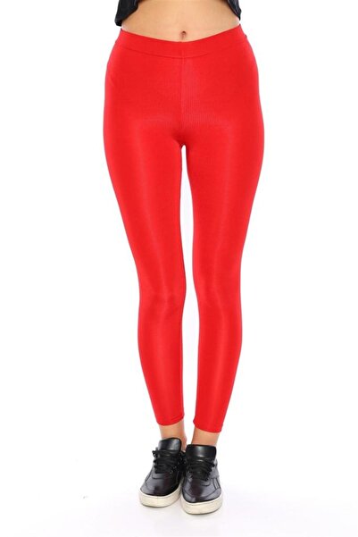 WestBound طماق ديسكو لامعة عالية الخصر - أحمر