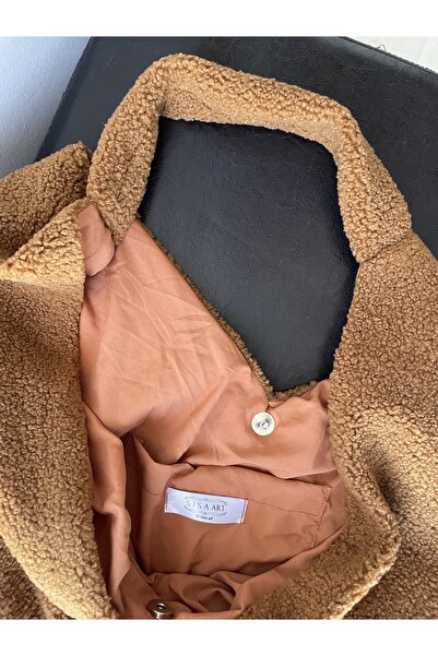 sisa.art Peluş Kumaşlı Büyük Omuz Çantası