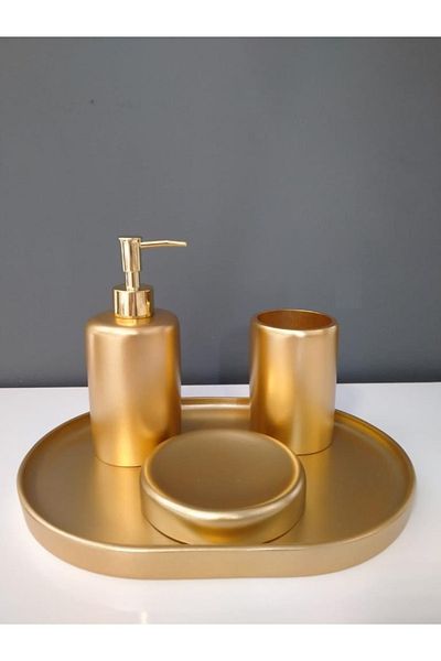 By Selim Σετ μπάνιου Selim Dekor 4 τεμαχίων Victoria Gold