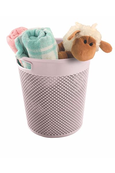 Melkan Home Coș rotund multifuncțional Coș de jucărie Coș de gunoi de birou 12 litri pulbere