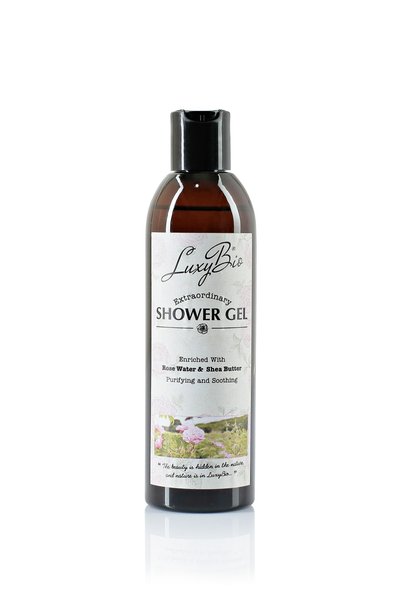 Luxy Bio 250ml Antiallergic Shower Gel - Includes All Skin Types, Rose Water