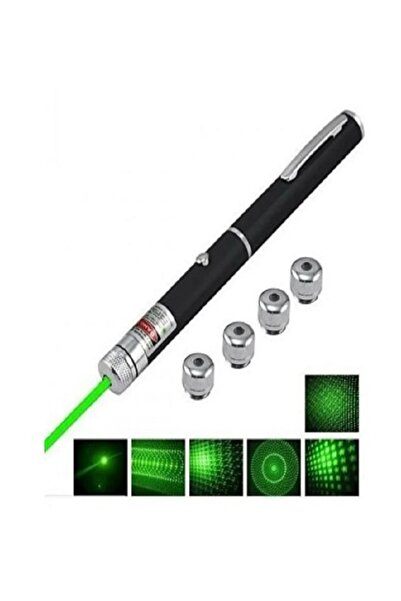 sonx Yeşil Lazer Büyük Pilli 5 Adet Değişebilir Başlıklı Lazer