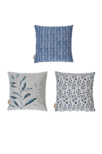 KİRAZHOME Set de perne din 3 piese din bumbac oceanic (umplut intern)