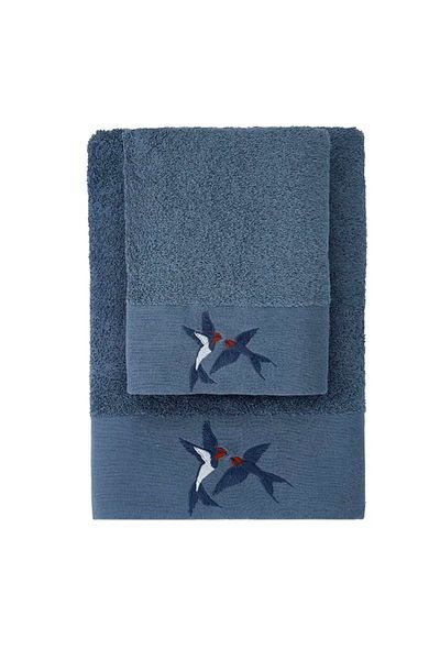 KİRAZHOME Set de prosoape Indigo din bumbac Adel (50X90 ȘI 70X140)