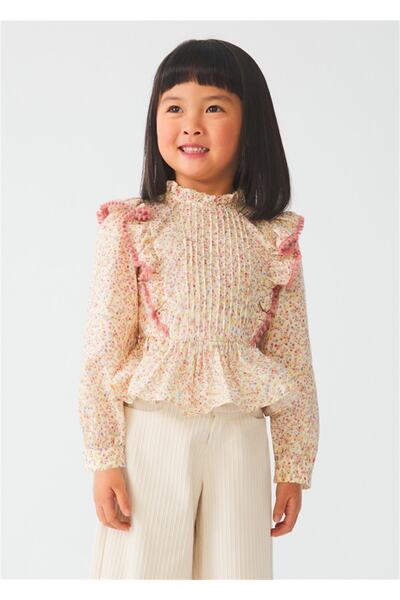 Abel & Lula Abel&lula kız çocuk çiçekli bluz 5636