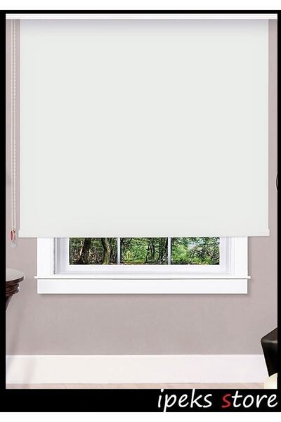 YENİEVİM Beyaz Mat (KETEN) Modern Stor Perde(ALÜMİNYUM KASA-BORU) Etek Dilims...