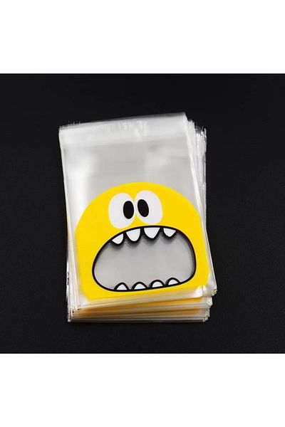 OzanTuhafiye 7x7 Cm Transparent Patterned Taped Bag - 95 Pieces