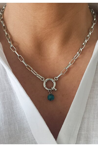 DENİZDENAL قلادة أناقة بحار الفيروز