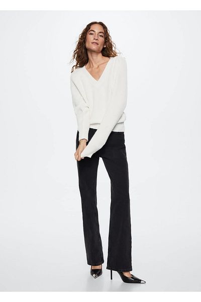 MANGO Woman V-Neck Knitwear Sweater Design