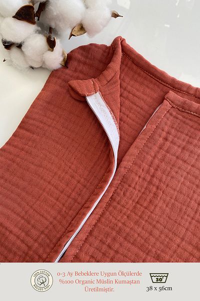 Jaju Baby 4 Layer Cotton Antiallergic Bamboo Muslin Swaddle Brick Color