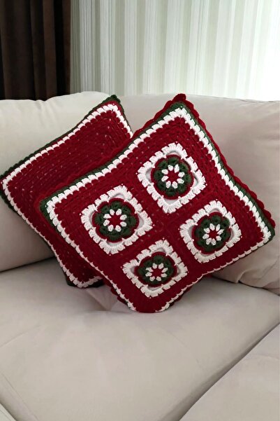 nftart.design غطاء وسادة منسوج يدويًا بطابع رأس السنة الجديدة مكون من قطعتين ...