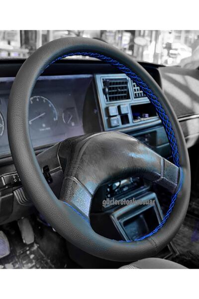 Asegaraj Skoda Favorit Uyumlu Dikmeli Direksiyon Kılıfı Soft Mavi Ipli ( 38×9...