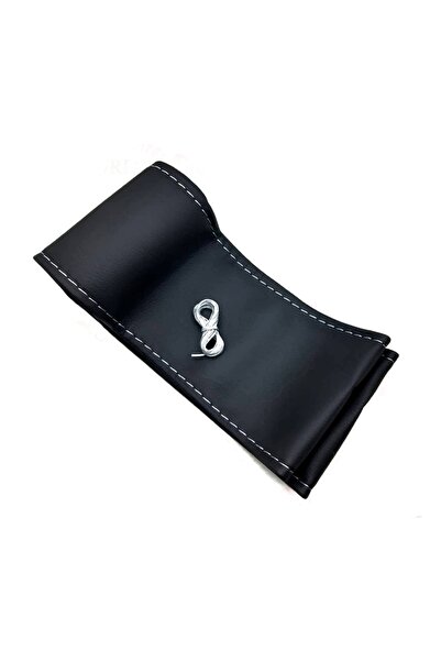 Asegaraj Opel Insignia Uyumlu Dikmeli Direksiyon Kılıfı Soft Siyah Deri Gri Ipli A+plus ( 38×10.5cm )