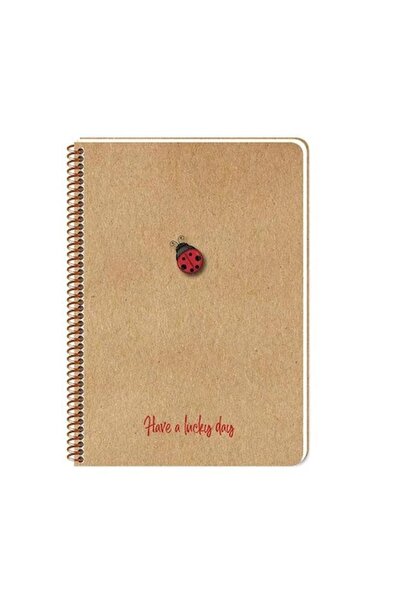 KESKİN COLOR 20x28 cm 100 Sayfa Çizgisiz Telli Defter Kraft Kapak 70 gr Krem ...