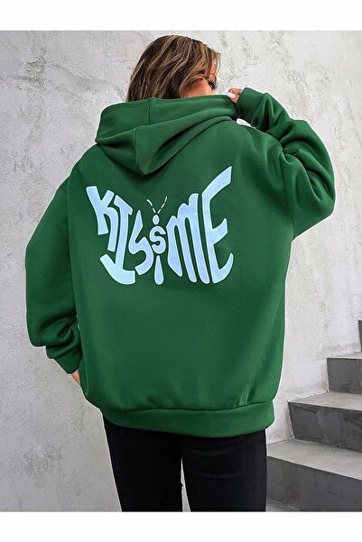 Keywest Ženska zelena majica sa natpisom "kiss Me" na leđima Štampano Sa kapu...