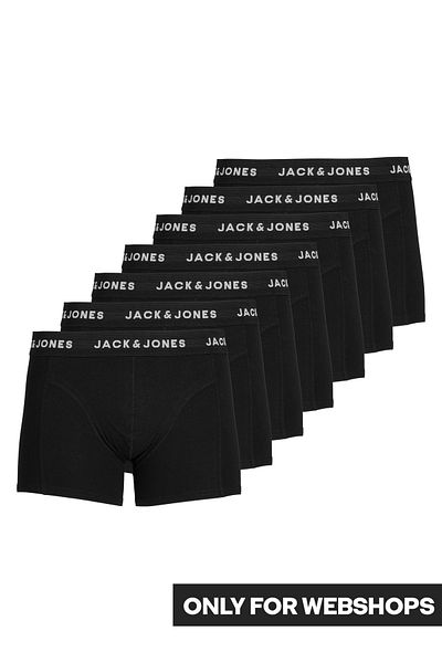 Jack & Jones Jack Jones Huey Trunks 7 Πακέτο Noos Ανδρικό Μαύρο Μπόξερ 12171258 -02