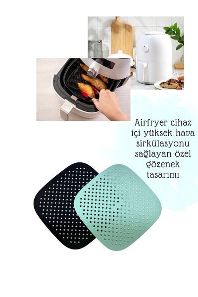 harım Airfryer Silikon Kare Pişirme Matı - 21 Cmx21cm