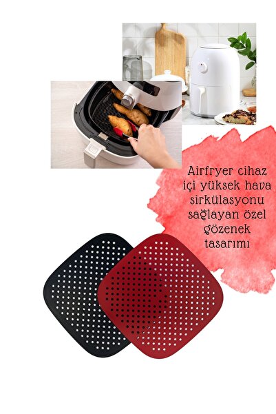 harım Airfryer Silikon Kare Pişirme Matı - 21 Cmx21cm