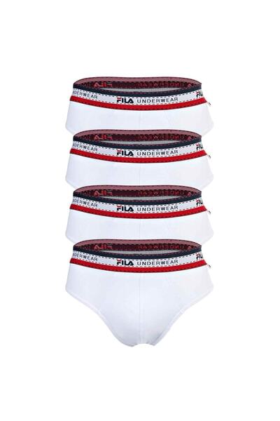 FILA Herren Slip, 4er Pack - Briefs, Logobund, Cotton Stretch, einfarbig