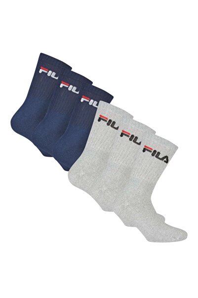 FILA Unisex Socken, 6er Pack - Crew Socks, Frottee, Tennis, Sport (2x 3 Paar)