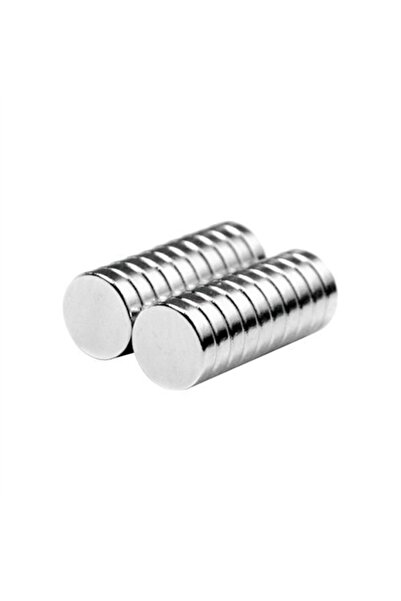 Dünya Magnet Güçlü Neodyum Mıknatıs Yuvarlak Silindir D8x2 Mm (60'lı Paket)