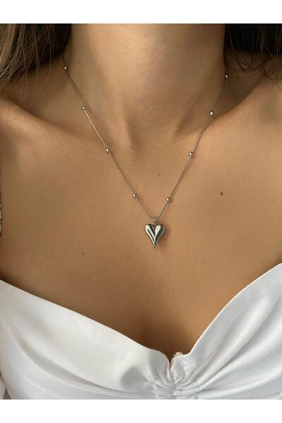 GessoJewellery قلادة من الصلب مفصلة على شكل قلب صغير الحجم