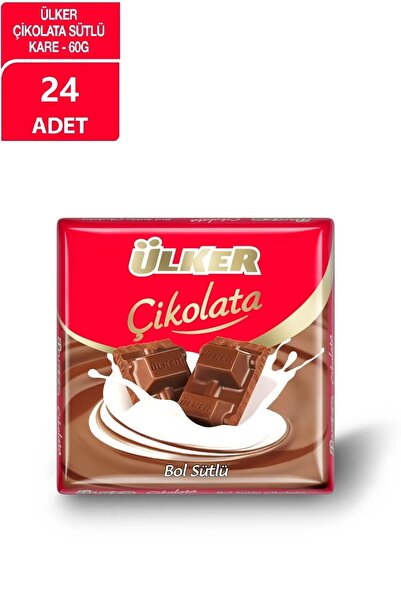 Ülker Sütlü Kare Çikolata 60 Gr X 24 Adet