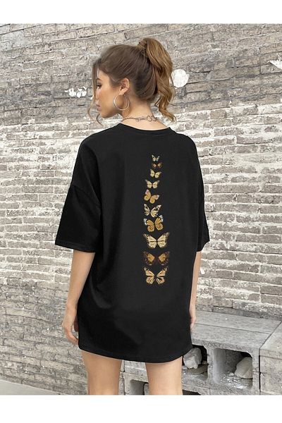 Machetta Μπλουζάκι Oversize με στάμπα με πεταλούδα στην πλάτη