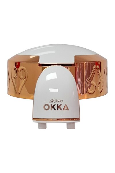 Arzum غطاء كامل باللون الأبيض النحاسي لماكينة القهوة التركية Okka Ok001