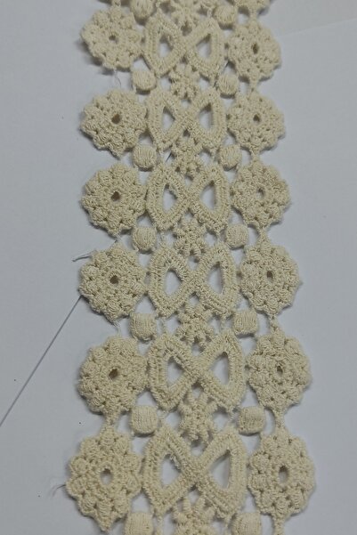 DUAYEN Pamuk Güpür Dantel Ham Çift Taraflı Çiçek Desen 1 Metre