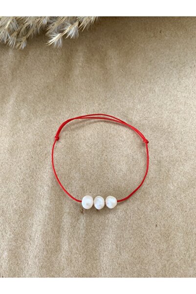 Atelier Çağla سوار اللؤلؤ الأحمر الحقيقي