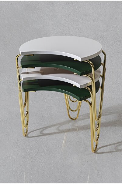 Veys Sehpa 4 Lü Gold Dolunay Orta Sehpa - Zigon Sehpa