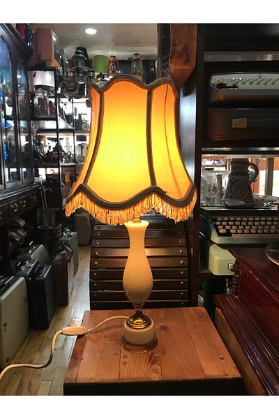 tayfuntufan antika koleksiyon 54 cm High Marble and Brass European Lampshade