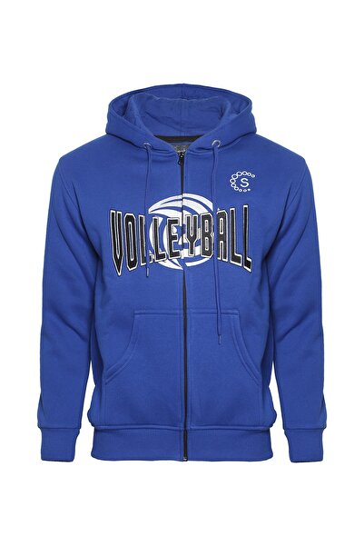 Sportivo Volleyball Yazı Nakışlı Fermuarlı Kapşonlu Sweatshirt Voleybol
