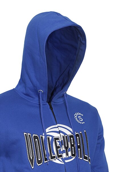 Sportivo Volleyball Yazı Nakışlı Fermuarlı Kapşonlu Sweatshirt Voleybol