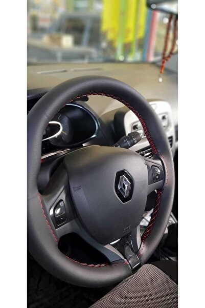 Asegaraj Renault Symbol 2013+ Uyumlu Direksiyon Kılıfı Dikmeli Siyah Ipli