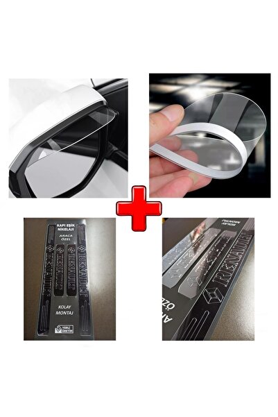 Lazer Store Renault Clio 2 Uyumlu Kapı Eşiği Ve Şeffaf Ayna Yağmur Koruyucu