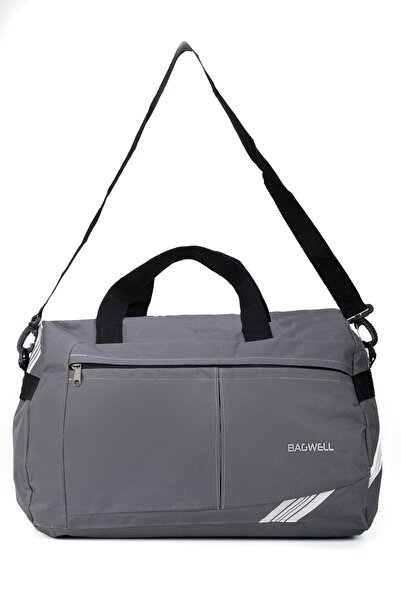 BAGWELL Унісекс сіра велика спортивна, дорожня та фітнес-сумка