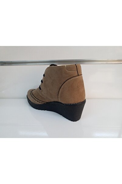 ROK Dolgu Taban Süet Bağcıklı Bot