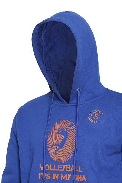 Sportivo Voleybol My Dna Parmak Izli Kapşonlu Sweat Mavi