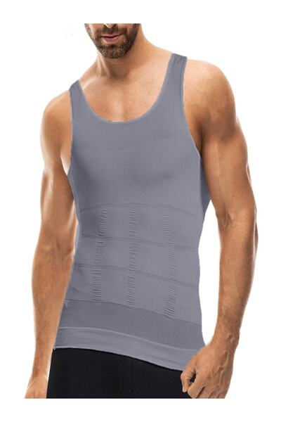 MİSTİRİK Gray Color 099 Abdominal Tightening Corset Undershirt Tornova Model
