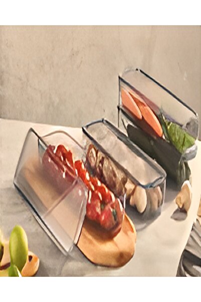 VİP AHMET Mina Organizer Plastik Raf, Şeffaf Füme (kapaklı) 4*750 Ml