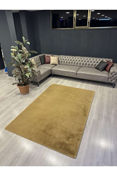 Tavşan Tüyü Premium Kalite Tüy Dökmez Halı Camel