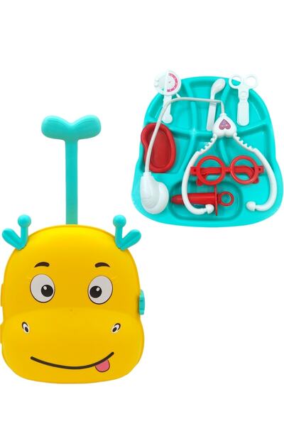 PopŞeker Oyuncak Doktor Seti Çekçekli Valizli Çantalı Doktor Seti 7 Parça 33x...